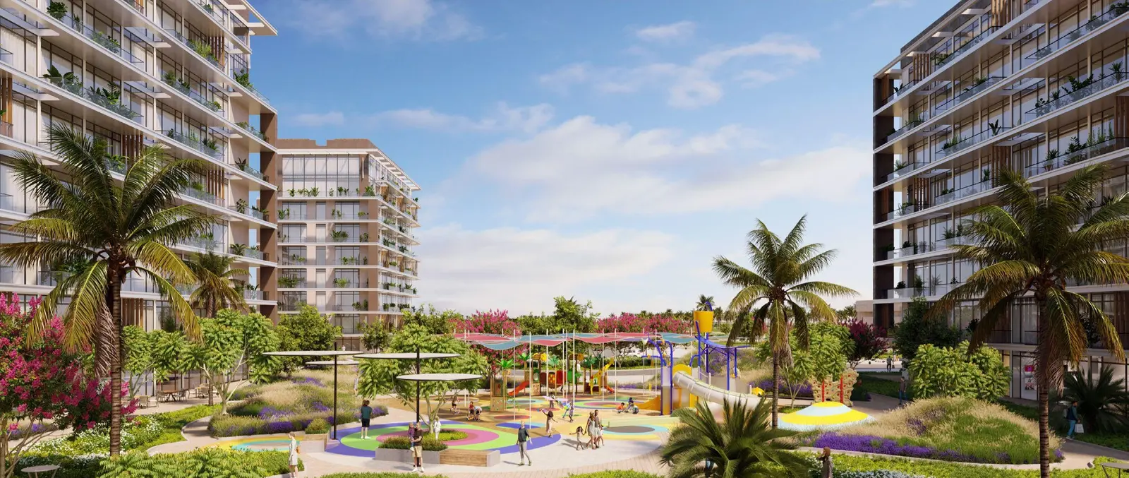 Alkaser on Yas Island, Abu Dhabi, presenting development land with defined plot areas and gross floor area specifications.