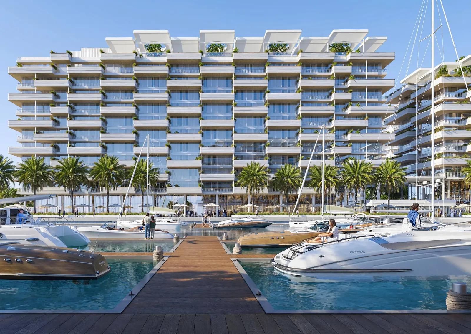 Iconic Juman 2 towers at Luluat Al Raha Marina District Abu Dhabi with luxury real estate appeal.jpg